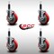 Service Caster 5'' SS Red Poly Swivel 1'' Expanding Stem Caster Set with Brake, 4PK SCC-SSEX20S514-PPUB-RED-TLB-1-4 - alternate 3